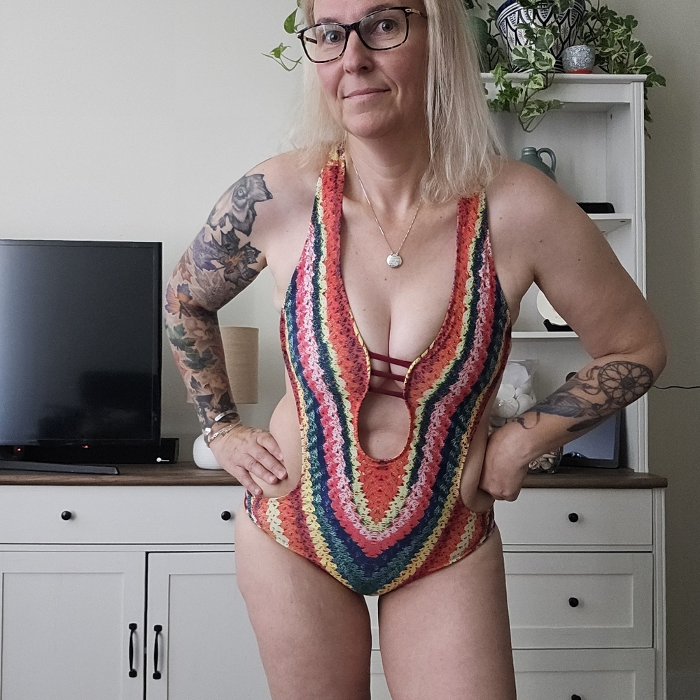 Colorful Striped Women's Swimsuit